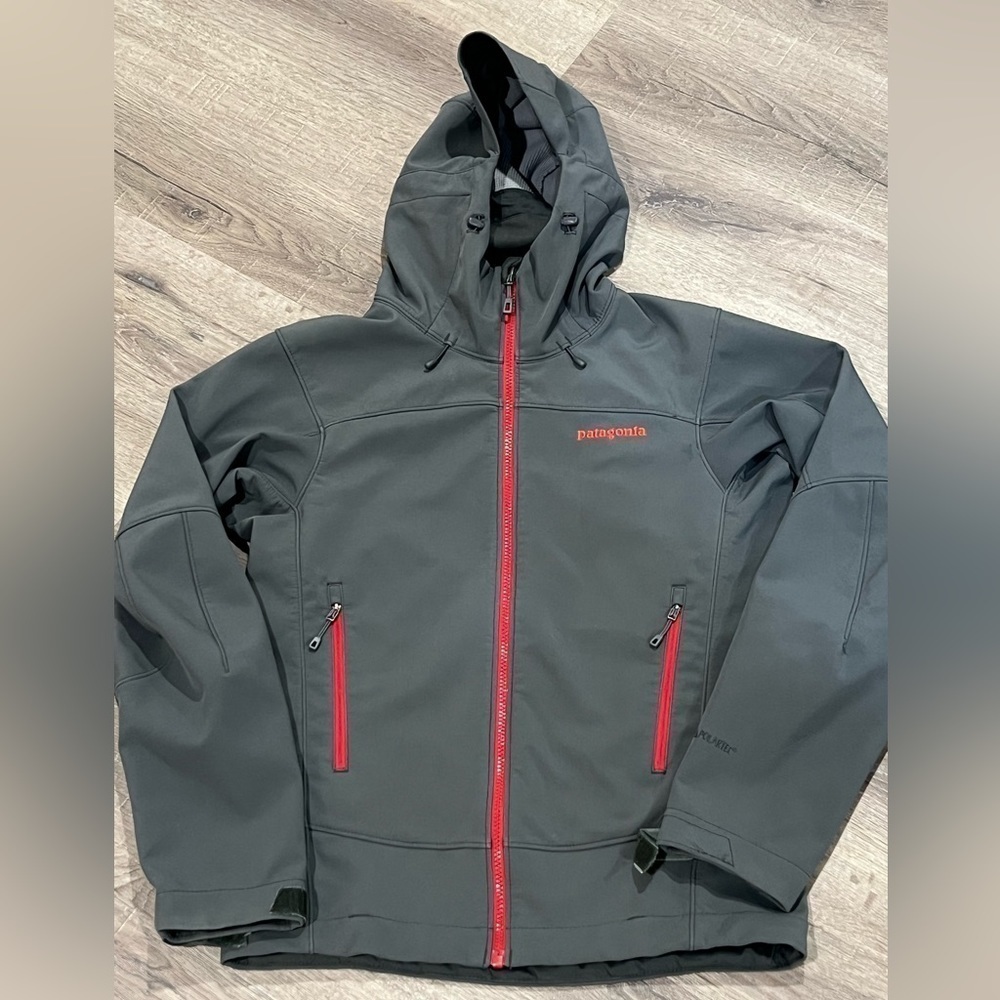 Patagonia XS Polartec Gray Hooded Waterproof Full Zip Coat Jacket